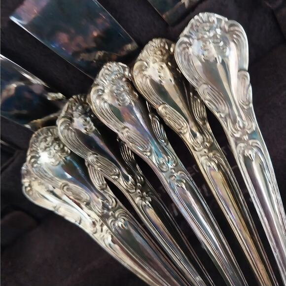 VINTAGE! GOLDWASHED SILVERPLATE GODINGER "GRAND MASTER," SERVICE FOR 12, 51 PCS - Picture 12 of 12